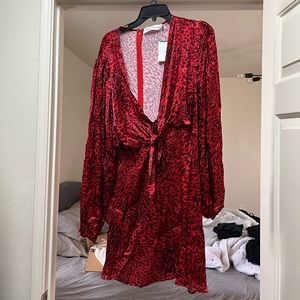 Fame and Partners red leopard dress